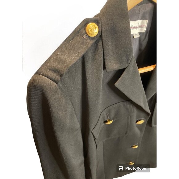 Neiman Marcus Black Gold Button Nautical Fitted Jacket Sz 8 - Picture 4 of 10